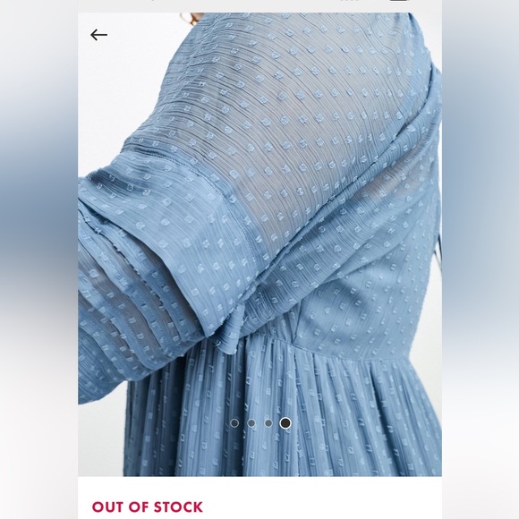 ASOS Dusty Blue ruffle maxi dress - Picture 2 of 8